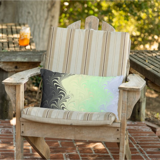Boho Wavy Marbled Abstract Cassgender Pride Flag Lumbar Pillow (Chair)