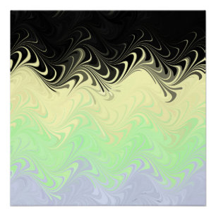 Boho Wavy Marbled Abstract Cassgender Pride Flag Poster