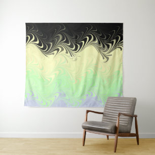 Boho Wavy Marbled Abstract Cassgender Pride Flag Tapestry