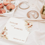 Boho Wedding Cocktail Paper Napkin<br><div class="desc">These lovely Paper Napkins feature a beautiful boho design with an earthy, desert colour scheme- perfect for a wedding saturated in neutral tones and is a gorgeous way to accent your event's cocktail, food or dessert table! Easily customize the text colours and wording to perfect match your shower theme.</div>