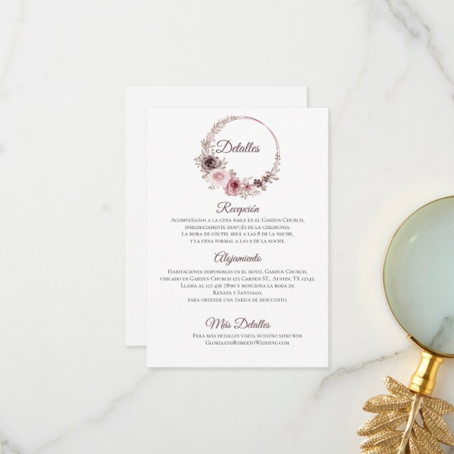 Boho Wedding Details Enclosure Card (Front/Back In Situ)