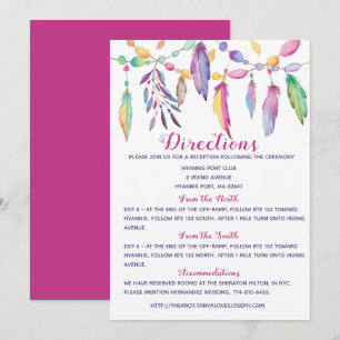 Boho Wedding Details Feathers Purple Indian Invita Invitation