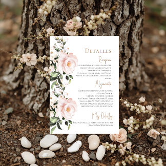Boho Wedding Details in Spanish Thank You Card