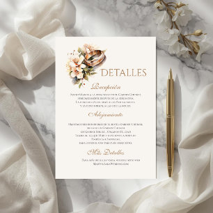 Boho Wedding Details in Spanish Thank You Card