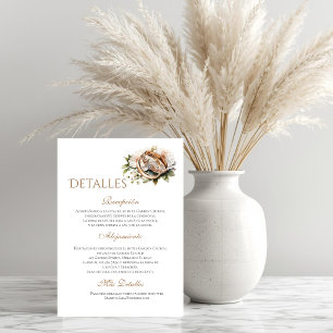 Boho Wedding Details in Spanish Thank You Card