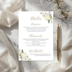 Boho Wedding Details in Spanish Thank You Card