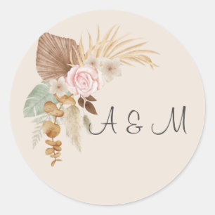 Boho wedding favour packaging classic round sticker