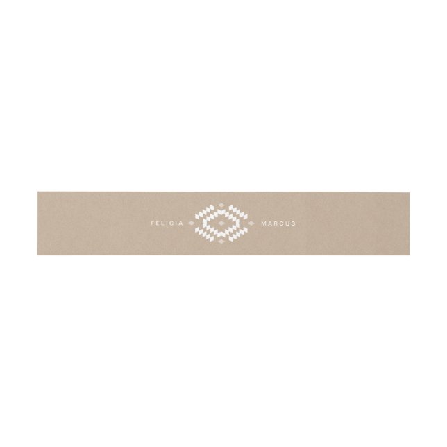Boho wedding invitaion belly band invitation belly band (Flat)