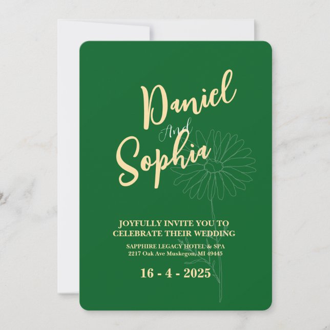 Boho wedding invitation  (Front)