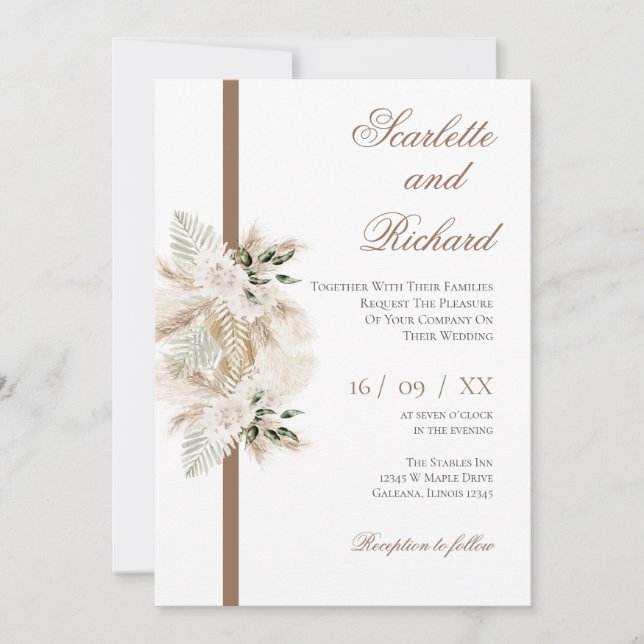 Boho Wedding Invitation (Front)