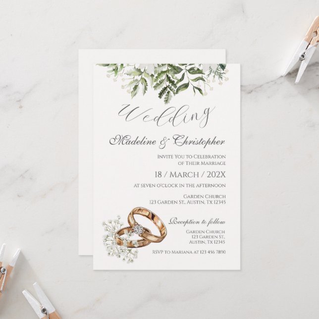 Boho Wedding Invitation (Front/Back In Situ)