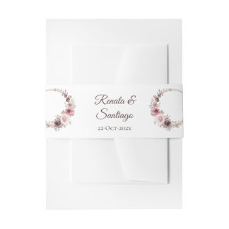 Boho Wedding Invitation Belly Band