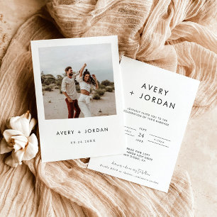 Boho Wedding Invite   Photo Modern Minimalist