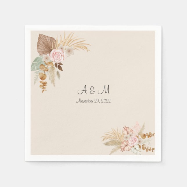 Boho wedding napkin (Front)