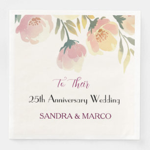Boho Wedding Napkin Vintage floral Bouquet