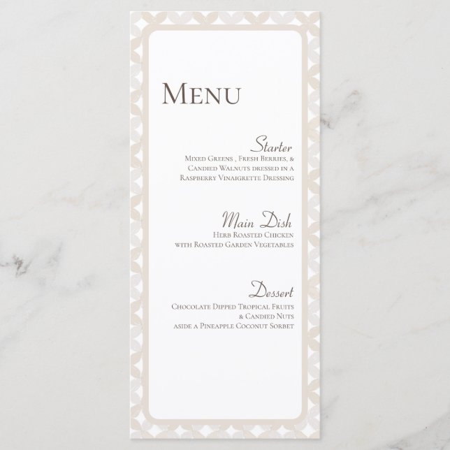 Boho Wedding Personalized Plate Menu Cards (Front)