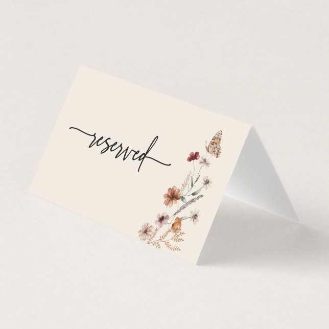 Boho Wedding Reserved Card (Front)