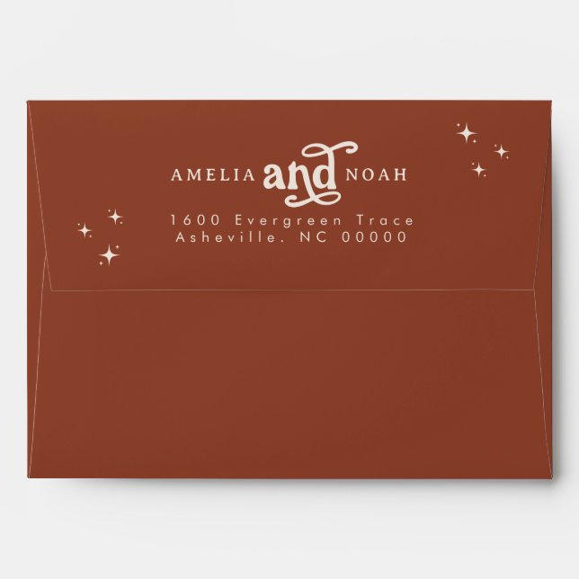 Boho Wedding Return Address Envelope (Back (Top Flap))