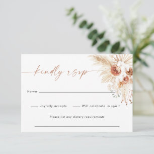 Boho Wedding RSVP Card   3.5x5" Response Card