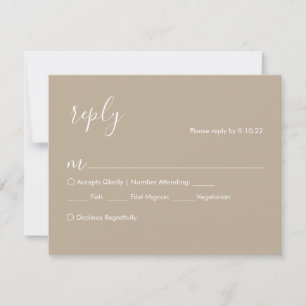Boho Wedding RSVP Card, Meal Options