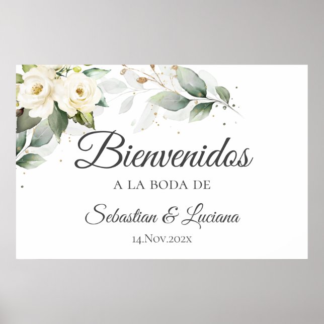 Boho Wedding Spanish Welcome sign (Front)