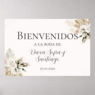 Boho Wedding Spanish Welcome sign