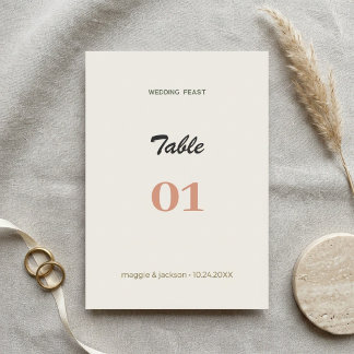 Boho Wedding Stationery Illustration | Abstract Table Number