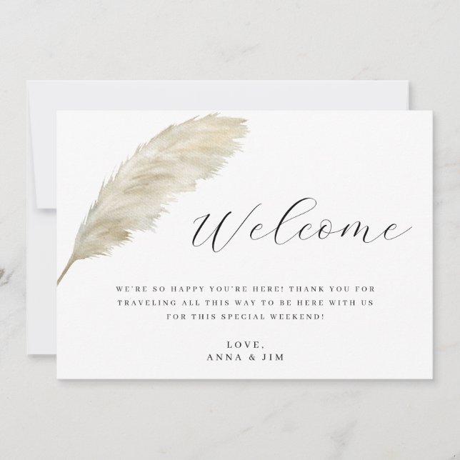 Boho Wedding Welcome Bag Insert Card (Front)