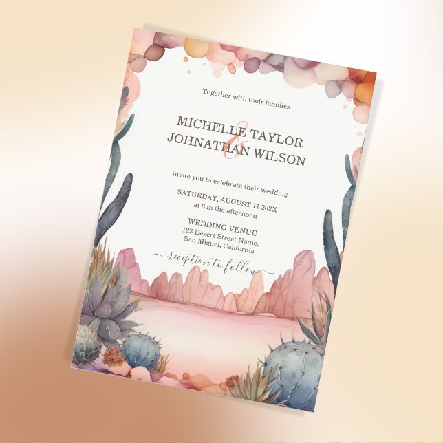 Boho Western Canyon Mexican Cactus Desert Invitation (Creator Uploaded)