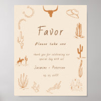 Boho Western Favourite People Wedding Favour sign