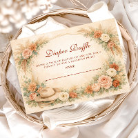 Boho Western Floral Baby Shower Diapper Raffle