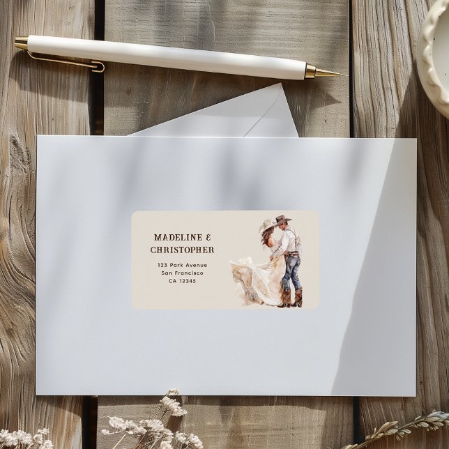 Boho Western Ranch Wedding Return Address Label (Creator Uploaded)