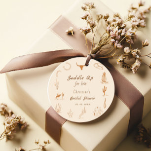 Boho Western Saddle up Cowboy Bridal shower Favour Tags