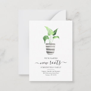 Boho We've Moved New Roots Botanical Moving Card