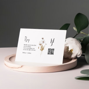 Boho Whimsical Floral en ligne carte RSVP, élégant