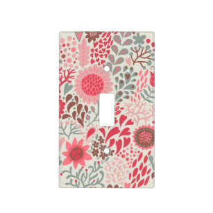 Boho Whimsical Pink Doodle Floral Light Cover