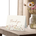 Boho Whimsical Wildflower Bridal Shower Thank You Card<br><div class="desc">Express your gratitude with our Terracotta Wildflower Bridal Shower Thank You Card. This beautifully designed card captures the essence of nature's charm, featuring vibrant wildflowers against a warm terracotta backdrop. The delicate wildflowers symbolize the beauty and uniqueness of each moment shared during the bridal shower. The terracotta colour palette adds...</div>