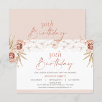 Boho White Orchards Palm Leaf 30th Birthday