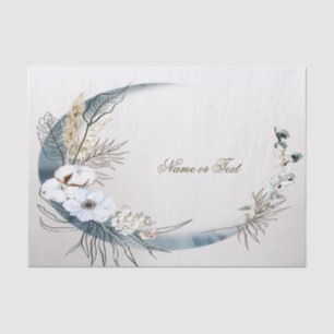 Boho White Orchid Flowers Blue Moon Elegant Party Tissue Paper