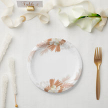 Boho White Paper Plates