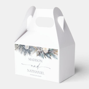 Boho White Rose Floral Flower Garden Wedding Favor Box