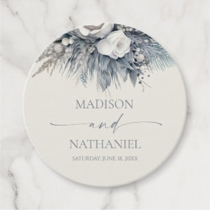 Boho White Rose Floral Flower Garden Wedding Favour Tags