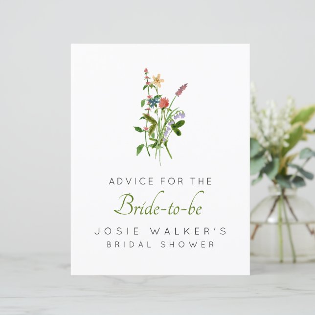Boho Widflower Advice for the Bride to Be Sign (Standing Front)