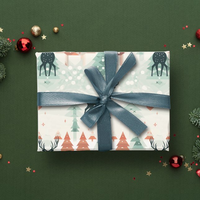 Boho Wild Forest Deer Wrapping Paper (Creator Uploaded)