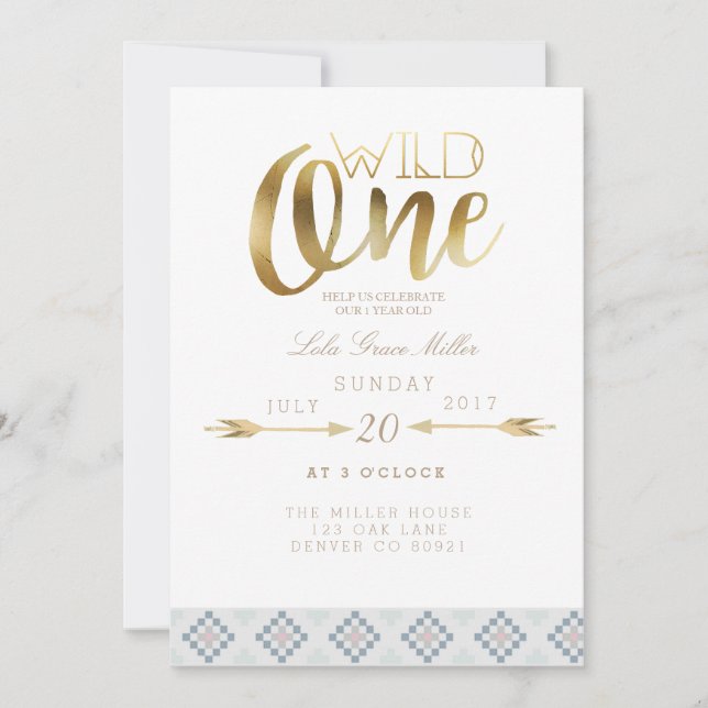 Boho Wild One | First Birthday Party Invitation (Front)