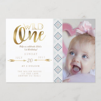 Boho Wild One | Premier Invitation de fête d'anniv