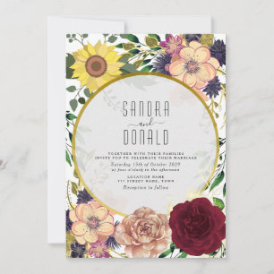 Boho Wildflower Autumn Wedding Invitation