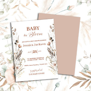 Boho Wildflower Baby in Bloom Invitation