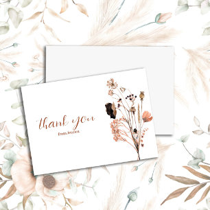 Boho Wildflower Baby in Bloom Thank You Card