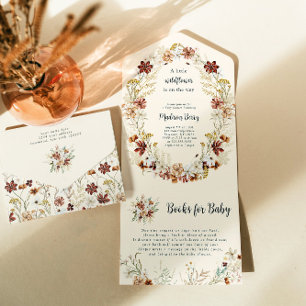 Boho Wildflower Baby Shower All in One Invite